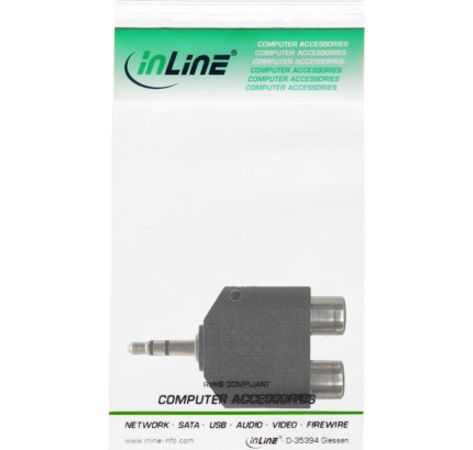 InLine Audio Adapter 3,5mm Klinke St->2x Cinch Bu Stereo schwarz