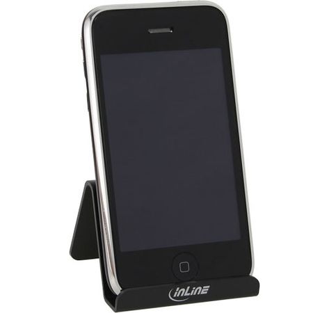 InLine Smartphone und Handy Halterung für Schreibtisch / Regal, schwarz