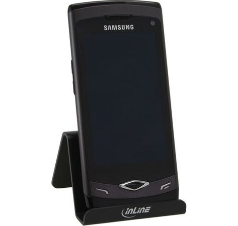 InLine Smartphone und Handy Halterung für Schreibtisch / Regal, schwarz
