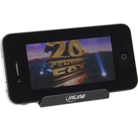 InLine Smartphone und Handy Halterung für Schreibtisch / Regal, schwarz