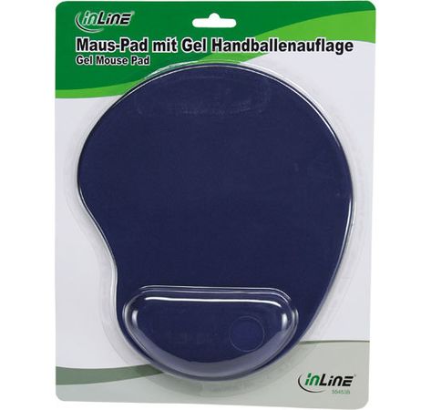 InLine Maus-Pad mit Gel Handballenauflage 230x205x20mm blau
