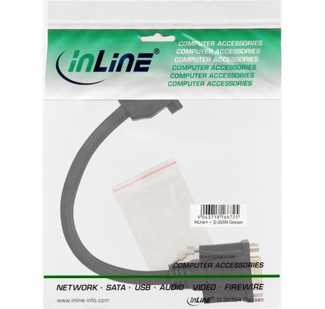 InLine VGA Adapterkabel 15pol. VGA Buchse auf Buchse zum Einbau verg. 0,2m