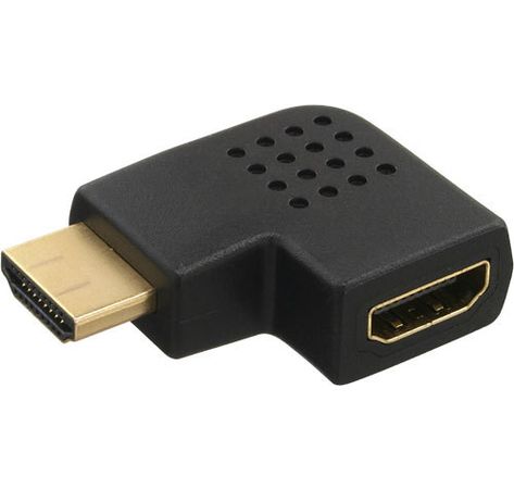 InLine HDMI Adapter HDMI A St->Bu seitlich rechts gewinkelt vergoldet/schwarz