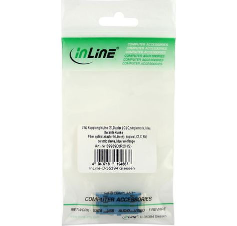 InLine® LWL Kupplung, Duplex LC/LC, singlemode, blau, Keramik-Hülse