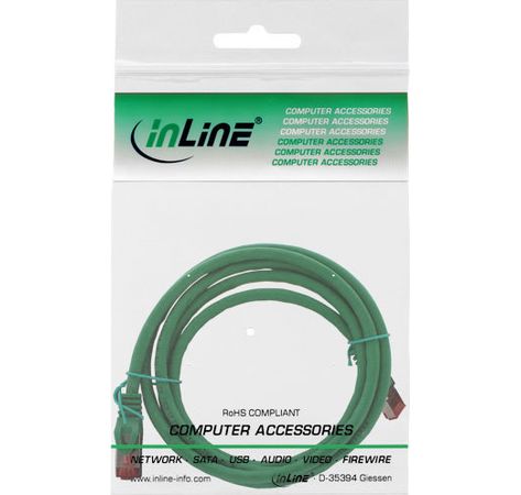 InLine Patchkabel, S/FTP (PiMf), Cat.6, halogenfrei, grün, 2m