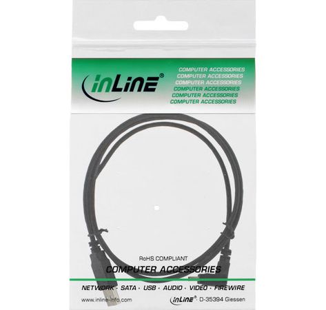 InLine USB 2.0 Mini-Kabel A an Mini-B Stecker 5pol. unten abgewinkelt 90° 2m