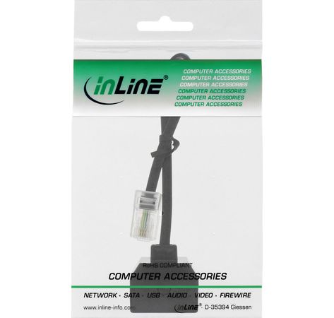 InLine ISDN Verteiler 1xRJ45 St an 2xRJ45 Bu o. Endwiderstände 4pol belegt(8P4C)