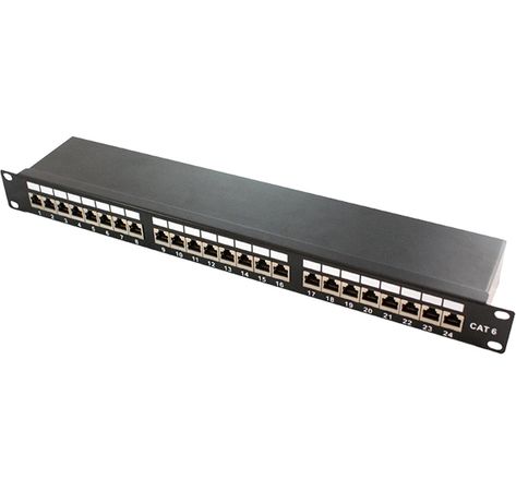 Patchpanel 24-fach, Cat. 6A, 19", geschirmt, schwarz, LogiLink® [NP0061]