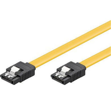 SATA 6 Gb/s Anschlusskabel mit Metallclip, 0,50m, gelb, GCT