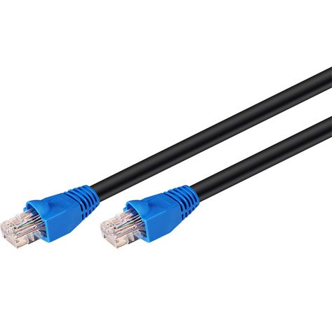 CAT 6 Outdoor-Patchkabel, U/UTP, Schwarz, Blau; CAT 6-5000 U/UTP OUTDOOR 50m