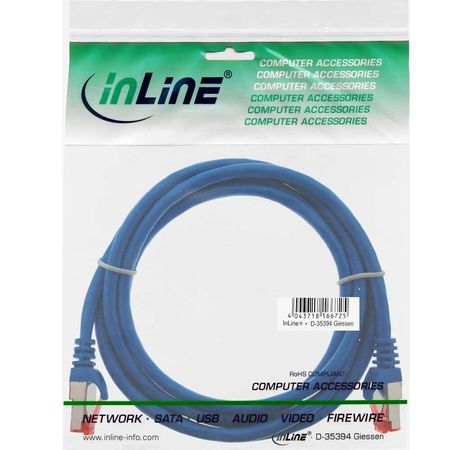 InLine Patchkabel, S/FTP (PiMf), Cat.6, blau, 0,5m