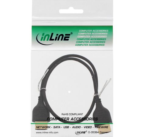 InLine HDMI Mini Superslim Kabel A an A HighSpeed Ethernet schwarz/gold 0,5m