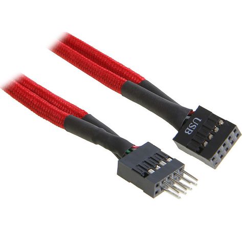 BitFenix interne USB Verlängerung 30cm - sleeved red/black