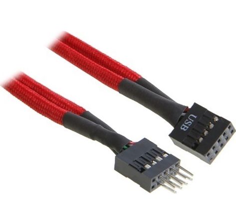 BitFenix interne USB Verlängerung 30cm - sleeved red/black