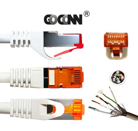 GoConn Patchkabel Cat6 25cm orange Rastnasenschutz S/FTP PiMF 250MHz 2xgeschirmt