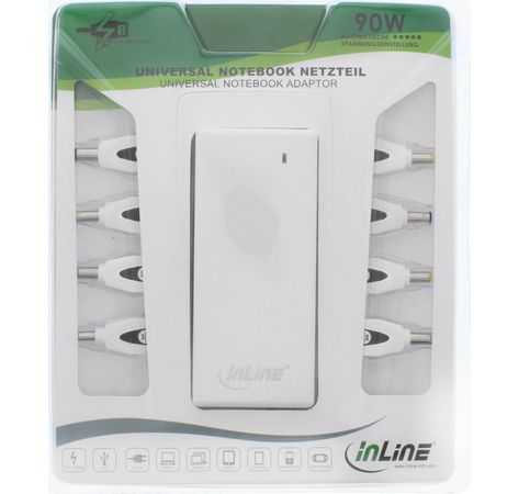 Inline Universal Netzteil für Notebooks 90W USB weiß