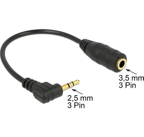 DELOCK Adapterkabel Klinke 2,5 mm St gew.> 3,5 mm Bu 3 Pin 14cm
