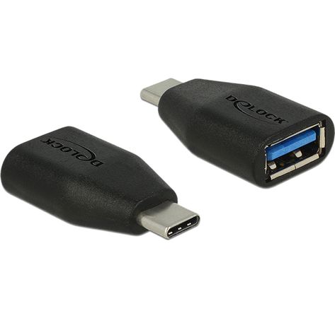 Adapter USB 3.1 Stecker C an USB 3.0 Buchse A, schwarz, Delock® [65519]