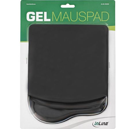 InLine Maus-Pad, schwarz, mit Gel Handballenauflage, 235x185x25mm