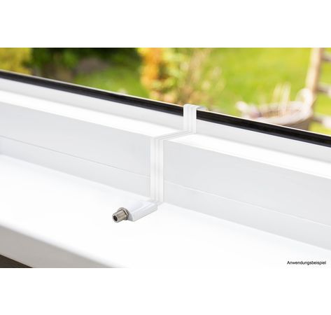 SAT Fensterdurchführung High-Quality, weiß, Gesamtlänge inkl. Stecker 32cm, flexible Länge 23cm, Good Connections