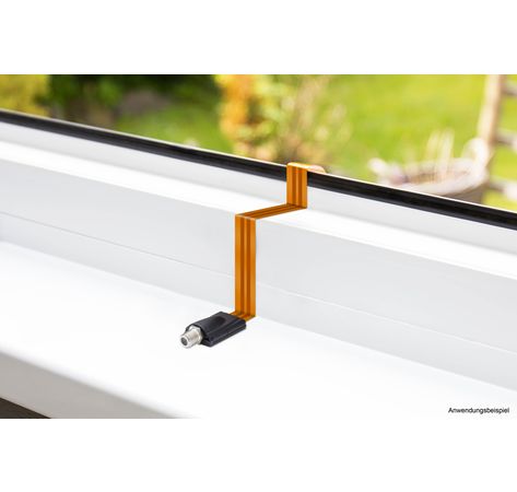 SAT Fensterdurchführung High-Quality, transparent, Gesamtlänge inkl. Stecker 53,5cm, flexible Länge 44,5cm, Good Connections