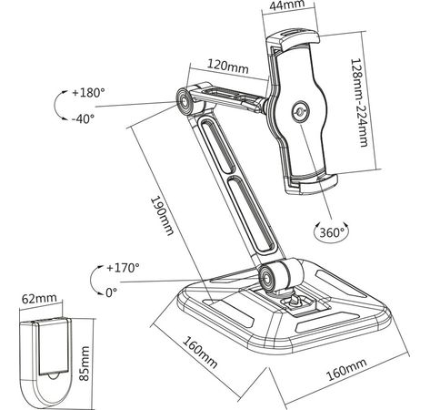 InLine Tablet Halterung für Wand- oder Tischmontage, universal für 4,7"-12,9"