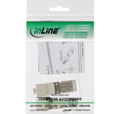 InLine RJ45 Stecker Cat.6A 500MHz, feldkonfektionierbar, geschirmt
