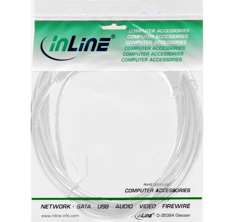 InLine Netzkabel, Netzstecker auf Euro 8 C7 Stecker, weiß, 0,3m