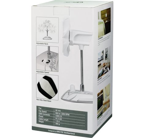 Lüfter ARCTIC Ventilator USB Desktop Fan Breeze White retail