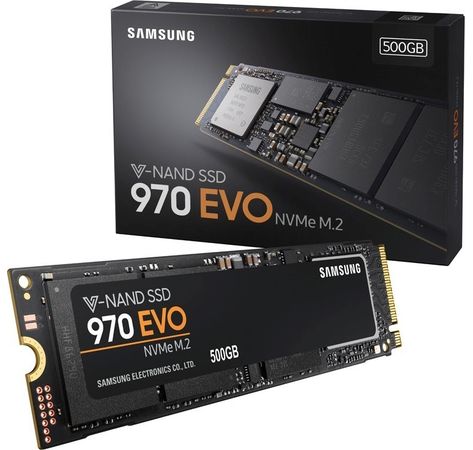 SSD 500GB Samsung 970 EVO NVMe SSD, PCIe 3.0 M.2 Typ 2280