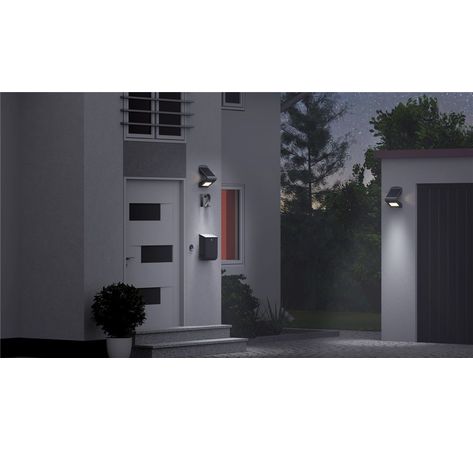 LED Solar-Wandleuchte mit Bewegungsmelder 1,5W Weiß für Hauseingänge, Carport