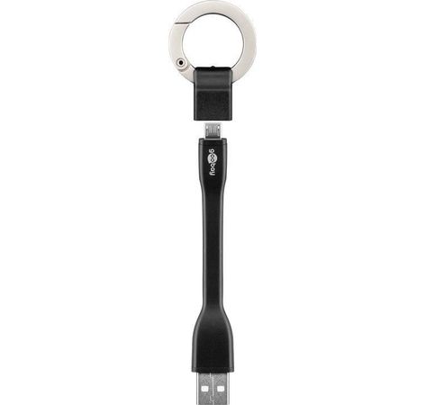 Schlüsselanhänger mit micro-USB Sync- & Ladekabel 0,1m Schlüsselanhänger schwarz