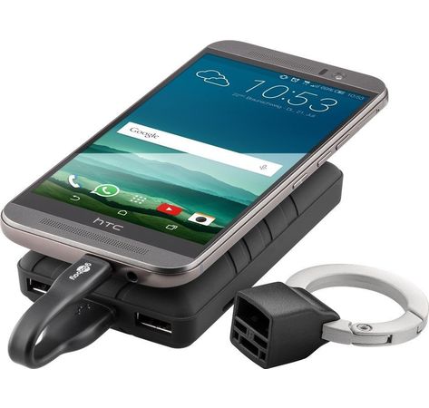 Schlüsselanhänger mit micro-USB Sync- & Ladekabel 0,1m Schlüsselanhänger schwarz