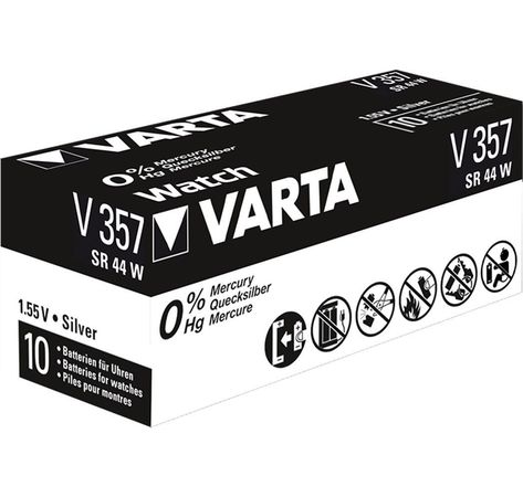 VARTA Watch Knopfzelle Uhrenbatterie Silberoxid V357 SR44 SR1154 SG13 V76PX 1er