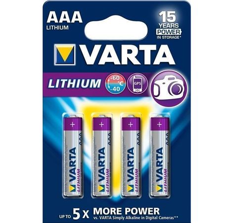 VARTA Batterie Lithium Mikro AAA FR03V 6103 1,5V 4er-Bli