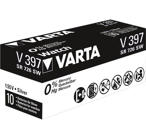 VARTA Watch Knopfzelle Uhrenbatterie Silberoxid V397 SR59 SR726 SG2 1er Blister