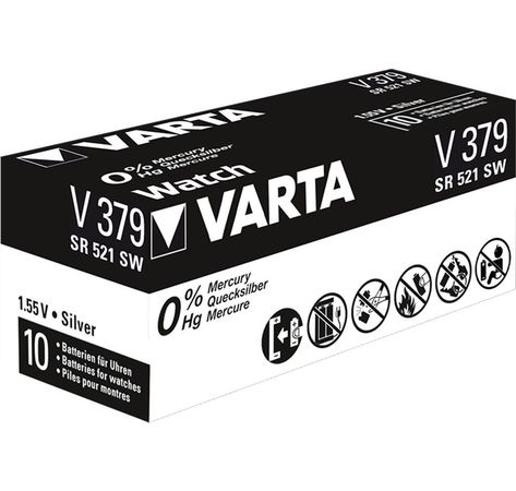 VARTA Watch Knopfzelle Uhrenbatterie Silberoxid V379 SR63 SR521 1er Blister