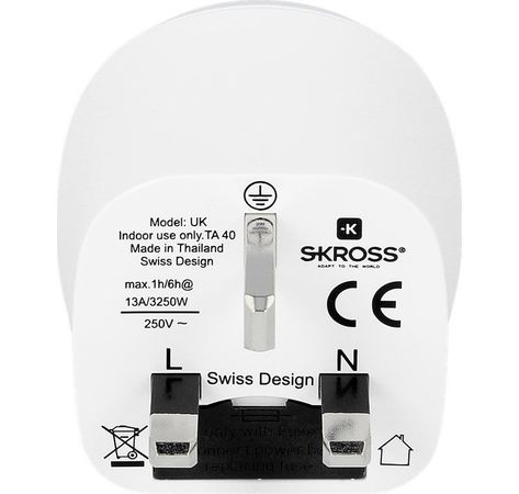 SKROSS Country Adapter Europe to UK weiß; SKROSS Country Adapter EU to UK weiß