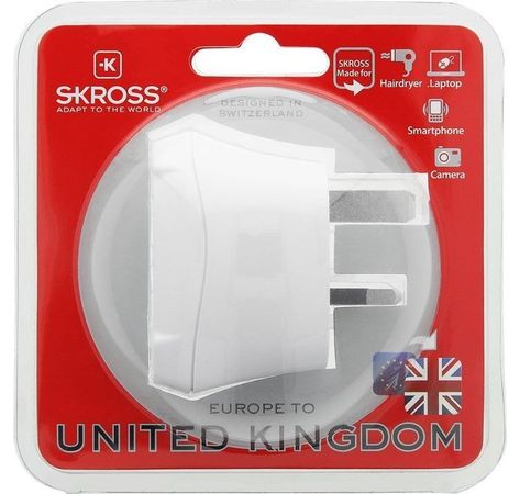 SKROSS Country Adapter Europe to UK weiß; SKROSS Country Adapter EU to UK weiß