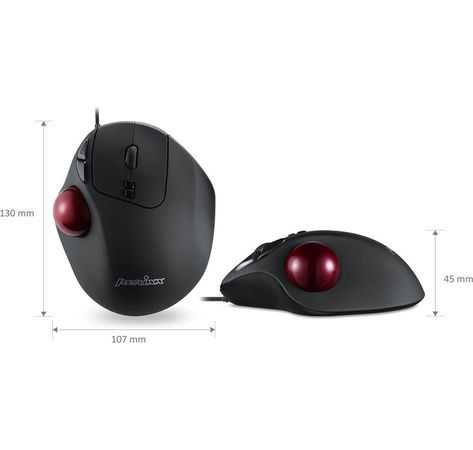 Perixx PERIMICE-517, ergonomische Trackball Maus, USB-Kabel, schwarz