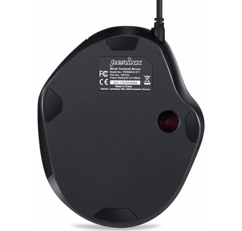 Perixx PERIMICE-517, ergonomische Trackball Maus, USB-Kabel, schwarz