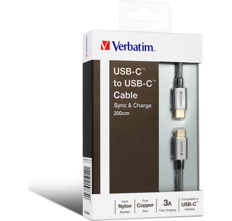 Cable Verbatim USB-C to USB-C 2 Grey