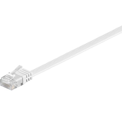 CAT 5e Netzwerkkabel Flachkabel; CAT FLAT 5-0100 U/UTP WEISS 1m
