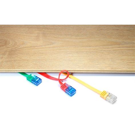 CAT 5e Netzwerkkabel Flachkabel; CAT FLAT 5-0100 U/UTP WEISS 1m