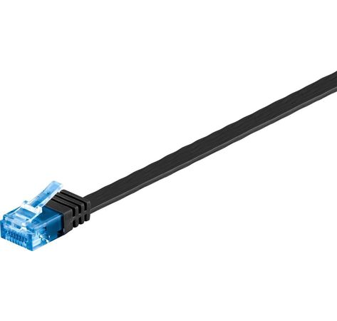 CAT 6a Netzwerkkabel Flachkabel; CAT FLAT 6a-1000 U/UTP SCHWARZ 10m