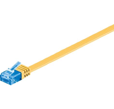 CAT 6a Netzwerkkabel Flachkabel; CAT FLAT 6a-0050 U/UTP GELB 0.50m