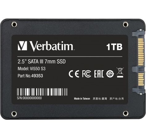 SSD 1TB Verbatim Vi550 S3 Phison 2,5" (6.3cm) SATAIII intern retail