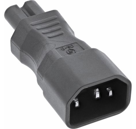 InLine Netzadapter IEC 60320 C14 / C7, 3pol. Kaltgeräte zu 2pol.