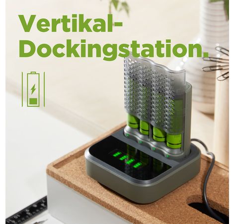 GP Docking Station mit 4-Port USB Ladegerät inkl. 4 x AA 2.600 mAh NiMH-Akkus