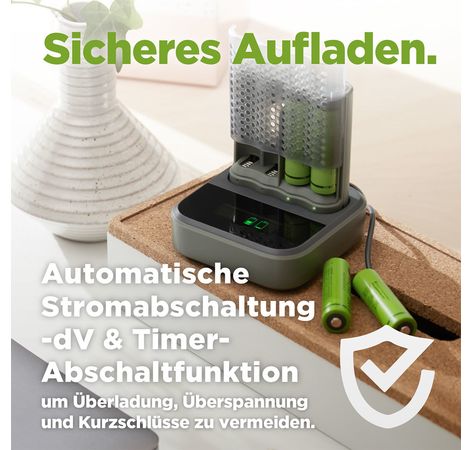 GP Docking Station mit 4-Port USB Ladegerät inkl. 4 x AA 2.600 mAh NiMH-Akkus